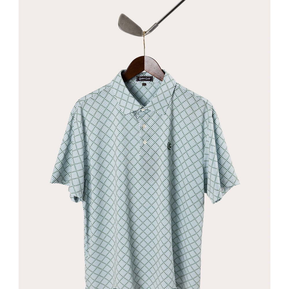 New in bag w/ tags MEDIUM-Quiet Golf Monogram Houndstooth Polo